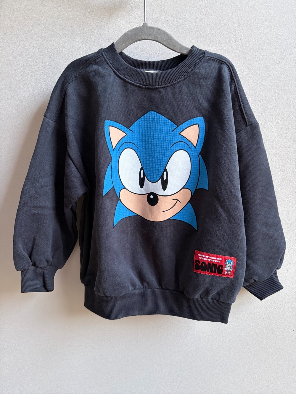 Zara NWT Kids Sweatshirt with Blue Sonic Graphic